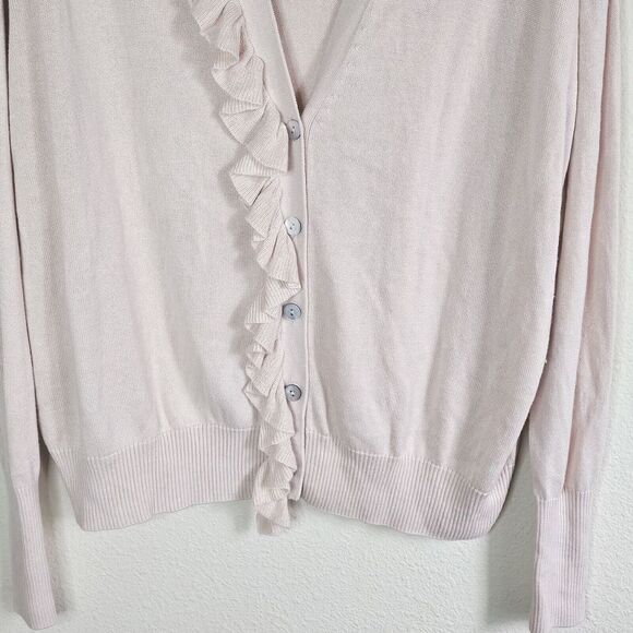 Cinq A Sept Tous Les Jours Gaetana Cardigan Womens Size L Ruffle Light Pink - Picture 8 of 8